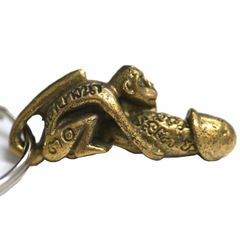 タイのお守り！ペニスとサルの真鍮製キーホルダー/エスニック/アジアン雑貨