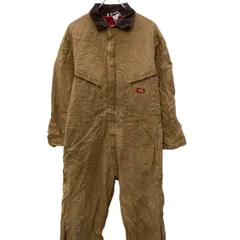 Dickies 長袖 つなぎ L ベージュ ディッキーズ タロンジップ 80's 80年代 ダック オールインワン ワーク 古着卸 アメリカ仕入 a706-6210