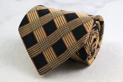アクアスキュータム ブランド ネクタイ チェック柄 格子柄 シルク PO メンズ ブラック Aquascutum 【中古】
