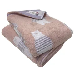 新品 今治タオル バスタオル 2枚組 【ブランド認定】 60x120cm ピンク 2枚 ボーダーベアー柄 かわいい ふわふわ 吸水 速乾 (ピンク2枚)