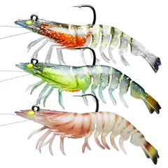 TRUSCEND伝盛 フック付き 1：50 超耐久性TPE製のルアー 精良な工芸 本物そっくりのエビ/ザリガニ/シャッド型ルアー 草掛かりしにくくて シーバス トラウト 青物 サワラその他各種の魚に適用 海水・淡水適用 別々に保管し 1