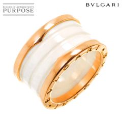 ブルガリ BVLGARI ビーゼロワン 4バンド #52 リング K18 PG ホワイト セラミック 750 指輪 B-zero1 Ring【証明書付き】 90282320