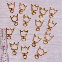 M114  16個セット　キーホルダーパーツ　王冠
