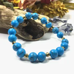 パワーストーン ブレスレット ターコイズ  （ゴールドヘマタイト）レディース 女性  数珠ブレス 開運 プレゼント ギフト  [n]