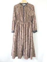 ◇ ⊇ Sonny Label サニーレーベル 総柄 長袖 ロング丈 ワンピース サイズFREE ブラック系 マルチ レディース E  【1508060009326】