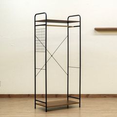 【送料込】ハンガーラック 上下棚付き y0113