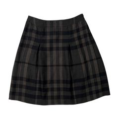 BURBERRY LONDON バーバリー ロンドン チェック柄 フレア スカート サイズ 46 /三陽商会/ブラック×グレー