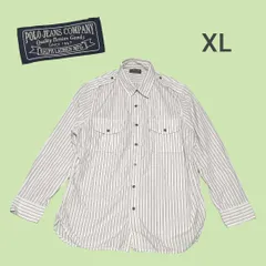 POLO JEANS ポロジーンズ古着メンズシャツXLストライプ