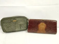 平和屋着物●和装小物　和装バッグ2点　セカンドバッグ　クラッチ　ワニ革　オーストリッチ　小物入れ付き　逸品　DAAM5095zzz