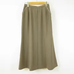 #a レリアン Leilian スカート ロング 9 ベージュ 無地 ステッチ レディース [962975] k01