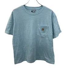 carhartt 半袖 ロゴTシャツ L サックス プルオーバー ポケット付き 無地 ストリート カーハート 古着卸 アメリカ仕入 a705-5745