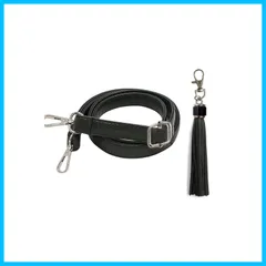 【人気商品】調節可能 PU レザー 70-130cm ショルダー紐 持ち手 バッグ用 ストラップ 付け替え ライチ粒 修理 ショルダー 交換用 持ち手ストラップ ショルダースト YINKE 黒 (広い2cm 銀バックル)