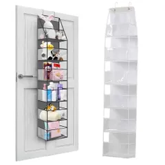 MAKUMINORS ぬいぐるみ 収納 ウォールポケット 壁掛け 6段 穴あけ不要 大容量 ぬいタワー 推し活 ドア掛け おもちゃ ケース 子供部屋 ホワイト 白 [ホワイト]