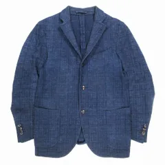 <美品>LARDINI ネイビー ツイードジャケット ブートニエール サイズ42 美品>LARDINI ネイビー ツイードジャケット ブートニエール サイズ42