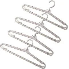 RYOHIN Lab.(良品ラボ) バスタオルハンガー 伸縮 物干し 伸ばせる スリム 洗濯 室内 屋外 部屋干し 乾きやすい 4本セット (グレー) [グレー]