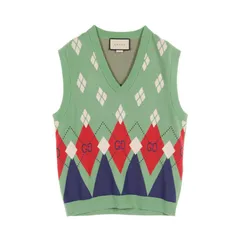 グッチ　ニットベスト　総柄　ネイビー　XS GUCCI(グッチ) ベスト・ジレ(メンズ) - 海外通販のBUYMA