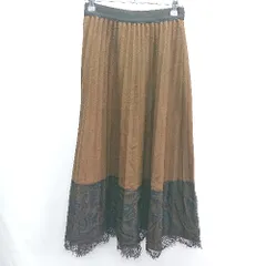 ◇ CECIL McBEE セシルマクビー ウエストゴム レース 秋 冬 ロング丈 フレア スカート サイズF ブラウン系 レディース E  【1407020064279】のサムネイル