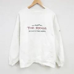 XL/古着 長袖 スウェット メンズ 90s 刺繍 大きいサイズ クルーネック 白 ホワイト 25jan24 中古 スエット トレーナー トップス