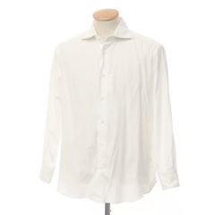 【中古】アザブテーラー azabu tailor コットン ワイドカラー ドレスシャツ ホワイト【サイズ表記なし（S位）】【メンズ】