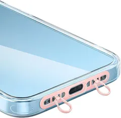 SPILOOPS ストラップホルダー 2口ダブルリング 極薄0.4mm ステンレス製 充電干渉なし 回転防止 落下・紛失防止(ペールピンク)