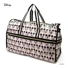 ディズニー ミッキーマウス  折りたたみボストンバッグ（L) フェイスブラック Disney