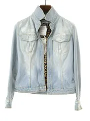 DOLCE&GABBANA ドルチェ＆ガッバーナ 2002SS 裏地レオパードペンキ加工デニムジャケット インディゴ 40