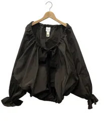 PATOU　パトゥ　長袖ブラウス　パフスリーブ　ブラック　34サイズ　XS相当 PATOU - パトゥ PATOU クロップド ブラウス パフスリーブ