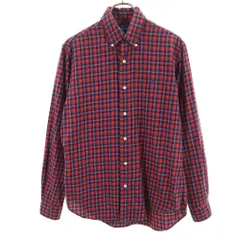 ラルフローレン チェック柄 長袖 ボタンダウンシャツ S レッド系 RALPH LAUREN CUSTOM FIT メンズ 古着 【240421】 メール便可