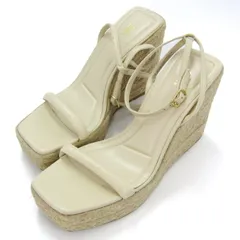 ザラ サンダル ストラップ ウェッジソール ジュート 靴 レディース 39サイズ クリーム ZARA 【中古】
