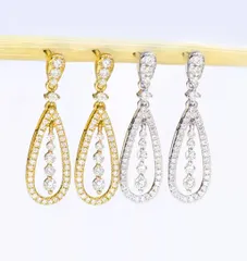 庄MZ152 K18WG ホワイトゴールドオパールドロップ型ピアス