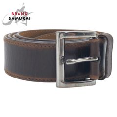 PRADA プラダ ブラウン シルバー金具 レザー/メタル 1C 3889 ベルト メンズ 502686【中古】のサムネイル