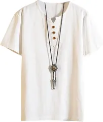 emptio エンプティオ 半袖 ストリート シャツ フィトネス メンズ インナー 速乾 開襟 ポロシャツ 前開き 通気性 トレーニング とろみ 丸襟 丸首 モード系 涼感 エスニック ドライ カットソー tシャツ(#2 ホワイト,  3XL)