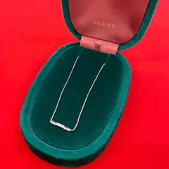 極 美品 箱付き GUCCI グッチ リンク トゥ ラブ バー ペンダント K18ホワイトゴールド ダイヤモンド チェーン ネックレス シルバー 24534