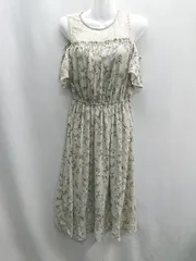 ◇ Θ INGNI イング 花柄　オフショルダー 半袖 マキシ ワンピース サイズM グリーン系 レディース E  【1410290041277】