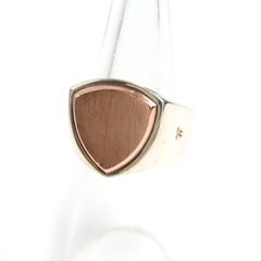 美品△TOM WOOD トムウッド シールドゴールドトップリング 指輪 SV925  