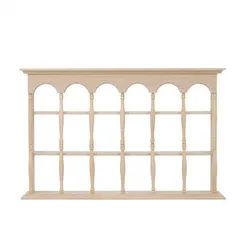 ミニチュア 1/6スケール 木製 カップホルダー コップ棚 収納ラック Lサイズ [ナチュラル(オイル仕上げなし)]