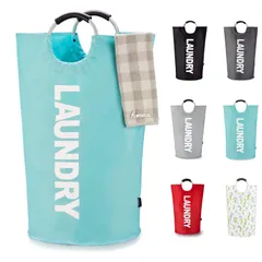【特価セール】ランドリーバスケット ランドリーかご 90L 洗濯かご 大容量 折りたたみ ランドリー収納 Caroeas おしゃれ 撥水加工 軽量 取っ手付き