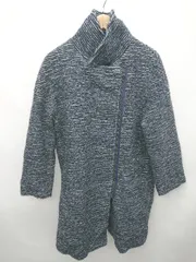 ■ AZUL BY MOUSSY アズールバイマウジー ウール混 秋冬 長袖 ステンカラーコート サイズM ネイビー グレー レディース P  【1404040006241】