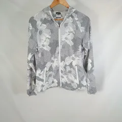 NIKE ナイキ ランニングウェア スポーツウェア ナイロンジャケット パーカー フード付き フィットネス 白系 花柄 Lサイズ レディース