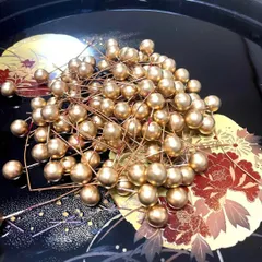 ゴールド 径約1cm又は1.2cm 約100本 メタリックベリー パール ピック