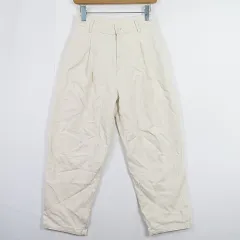 無印良品 良品計画 MUJI 縦横ストレッチ デニム タック ワイドパンツ S 生成 2sa5797