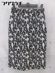 ◇ SENSE OF PLACE by URBAN RESEARCH サイドジップ 総柄 膝丈 タイト スカート サイズ36 ホワイト ブラック レディース 【中古】 【1102170002705】