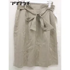 ◇ ◎ ●美品● PEYTON PLACE タグ付き リボン サテン調 膝丈 フレア スカート サイズ M ベージュ レディース  【中古】 【1112160005241】