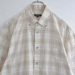 BURBERRY LONDON 日本製 バーバリー・ロンドン チェック ボタンダウン シャツ 半袖 総柄 ノヴァチェック 三陽商会 古着 メンズLサイズ