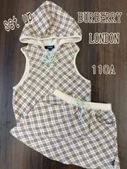 KE2 BURBERRY LONDON バーバリー ロンドン　ノースリーブ　 セットアップ　フード付き　 110A 女の子 ノバチェック