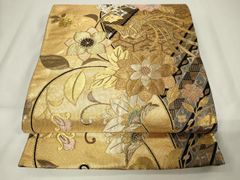 平和屋着物○女性 行灯袴 総刺繍 草花文 虫襖色 金銀糸 卒業式 洗える  