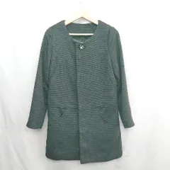 ◇ ⊇ ROPE PICNIC ロペピクニック ノーカラー 長袖 ミドルコート サイズ38 ブラック レディース E  【1412090048258】