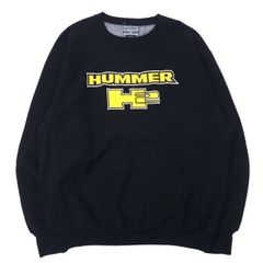 STEVE & BARRY'S リバースウィーブ スウェット XL ブラック コットン 裏起毛 HUMMER ビッグサイズ