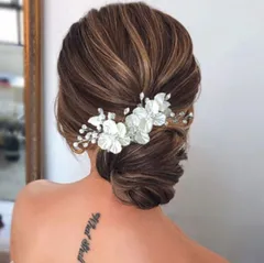 お花 ホワイト フォーマル ヘアアクセサリー 結婚式 洋装 パール ヘアピン