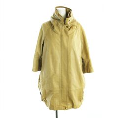 ビアズリー BEARDSLEY ガリャルダガランテ レザーコート ラムスキン ミドル 長袖 ロゴ ジップアップ スタンドカラー 総裏地 羊革 ライナー付き F 茶 ブラウン ■GY11 /MQ